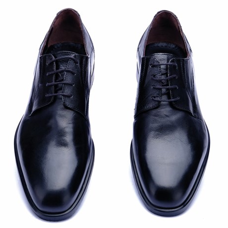 İtalyan Stil Hakiki Bufalo Derisi Klasik Siyah Erkek Ayakkabı