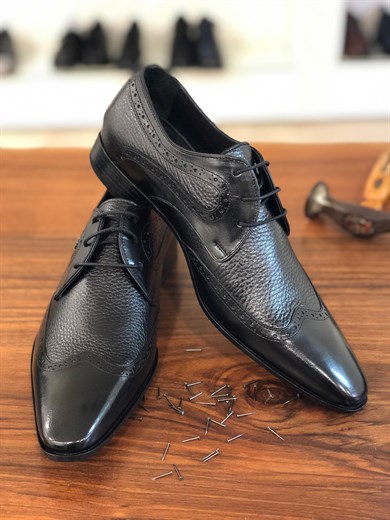 İtalyan Stil Hakiki Geyik & Buffalo Derisi Handmade Erkek Klasik Ayakkabı