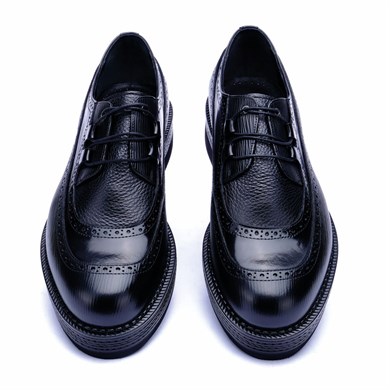 İtalyan Stil Hakiki Geyik Derisi Klasik Siyah Erkek Ayakkabı