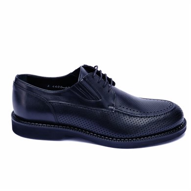 NYC Stil Hakiki Bufalo Derisi Klasik Siyah Erkek Ayakkabı